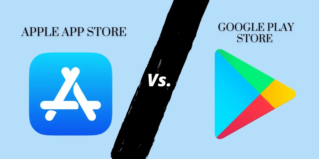 App Store And Play Store Of Mobile Development For The Tech