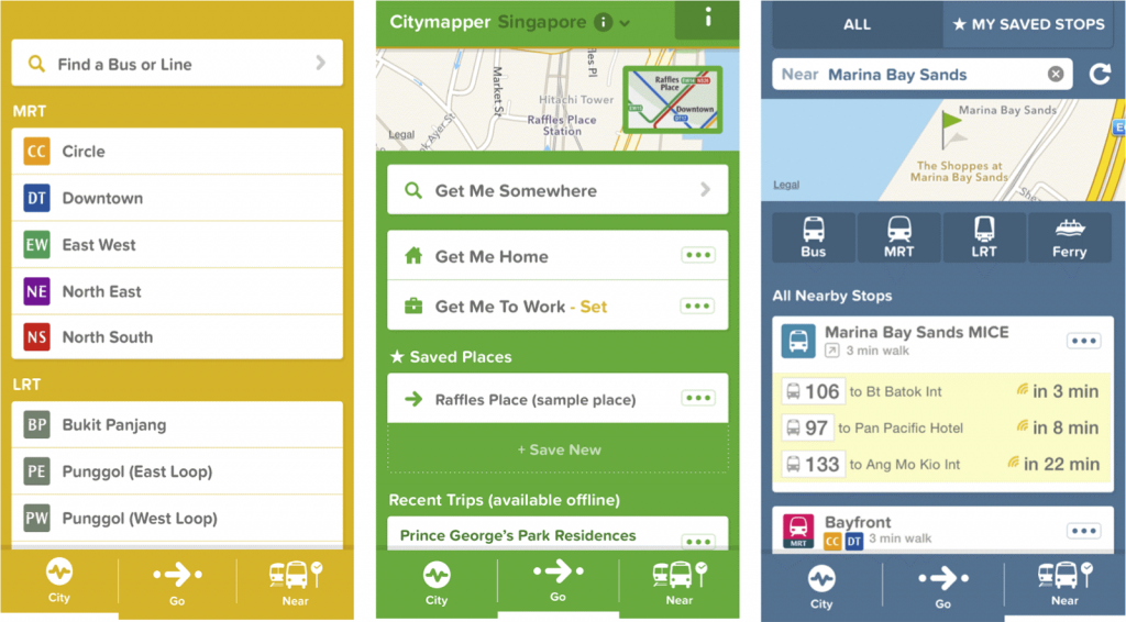 Screenshot of city mapper app